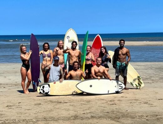 Group Surf Lesson in Tamarindo Costa Rica with Tidal Wave Surf Academy